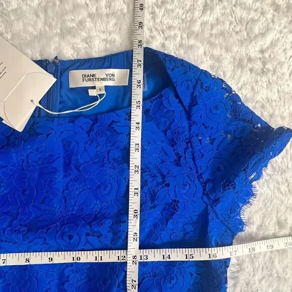 Diane Von Furstenberg Womens Blue Ainsley Lace Bright Blue Dress Size 6 NWT - nationalbodyline.in Diane Von Furstenberg Womens Blue Ainsley Lace Bright Blue Dress Size 6 NWT - nationalbodyline.in